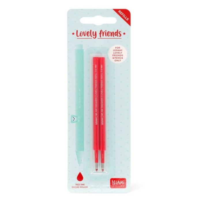 Legami, Set 2 Refills per Penna Gel, Lovely Friends