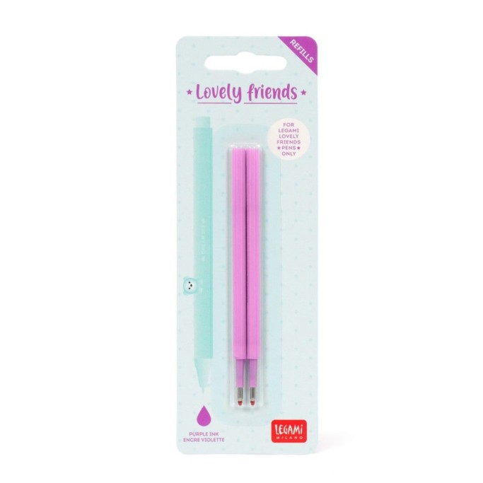 Legami, Set 2 Refills per Penna Gel, Lovely Friends