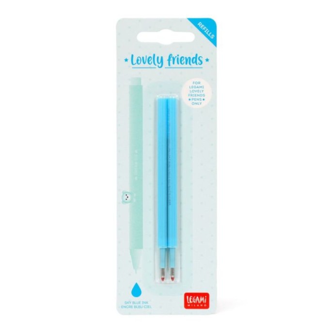 Legami, Set 2 Refills per Penna Gel, Lovely Friends