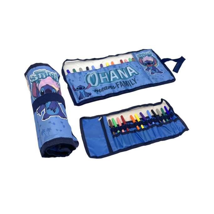 Astuccio Stitch rotolo bambini con 12 pennarelli Giotto