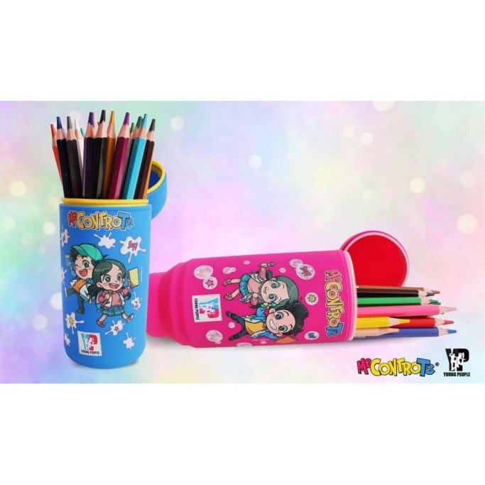 Tinta Unita, ASTUCCIO PORTAPENNE IN SILICONE CON MATITE ME CONTRO TE luì e sofì