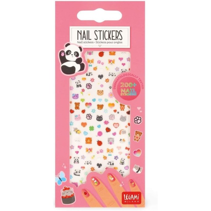 Legami, Adesivi per Unghie Cute Animals, Nail Stickers, Panda