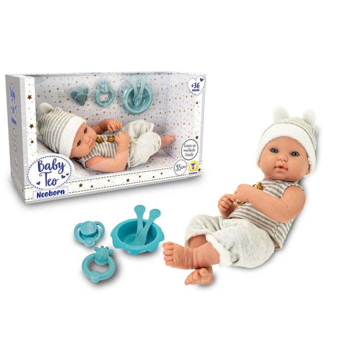 BABY TEO, NEOBORN NEONATO 35 CM C/ACCESSORI