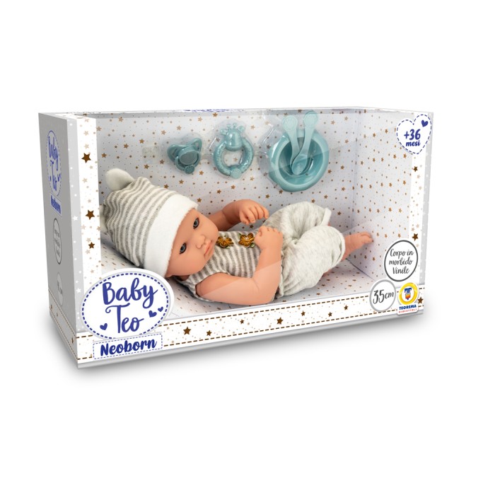 BABY TEO, NEOBORN NEONATO 35 CM C/ACCESSORI