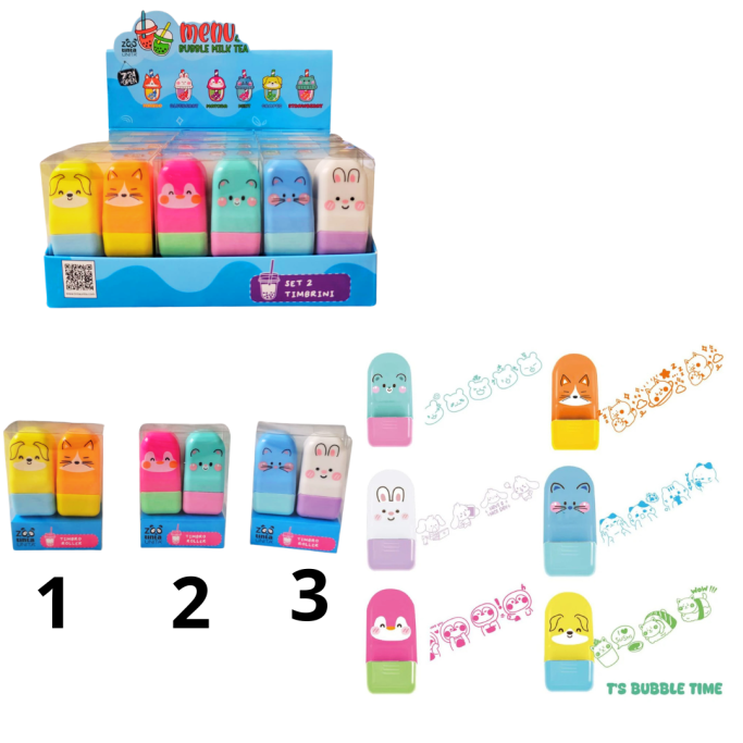 Tinta Unita, Set 2 timbrini, Zoo Bubble Tea