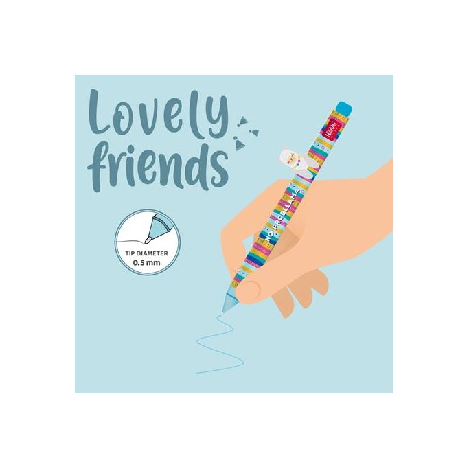 Legami, Penna Gel con Animaletto Decorativo, Lovely Friends, Tema Lama