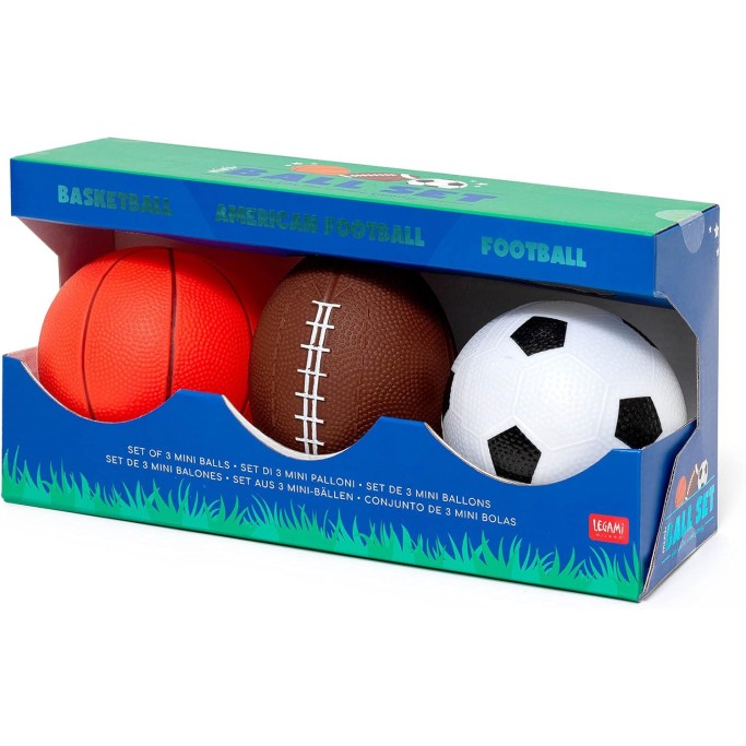 Legami, Set di 3 Mini Palloni, Mini Ball Set 12x3,7 cm