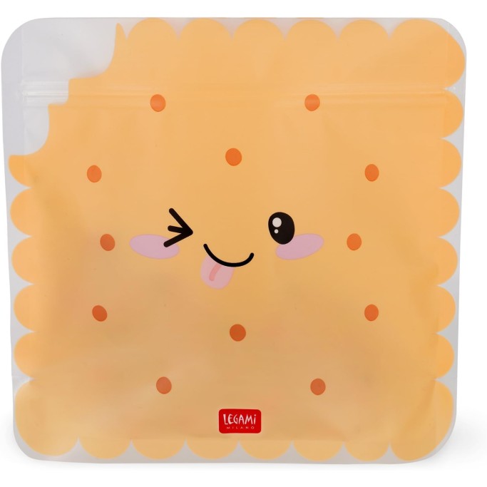 Legami, Set di 3 Buste per Alimenti, 3 Diverse Misure S, M, L, Snack Bags Pratici, Cookie