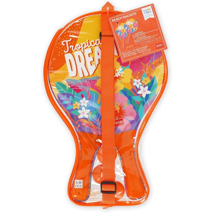 Legami, Racchette da Spiaggia, 2 Racchette e 3 Palline, Tropicana Dream