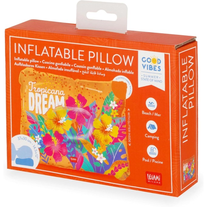 Legami, Cuscino Spiaggia Gonfiabile, da Campeggio Piscina Mare, Tropican Dream