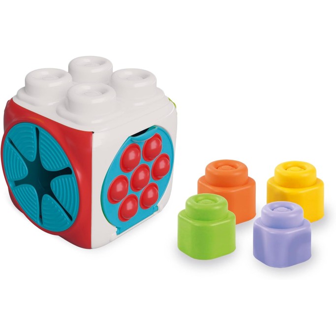 Clementoni, Soft Sensory Activity Cube-Set Costruzioni Prima Infanzia