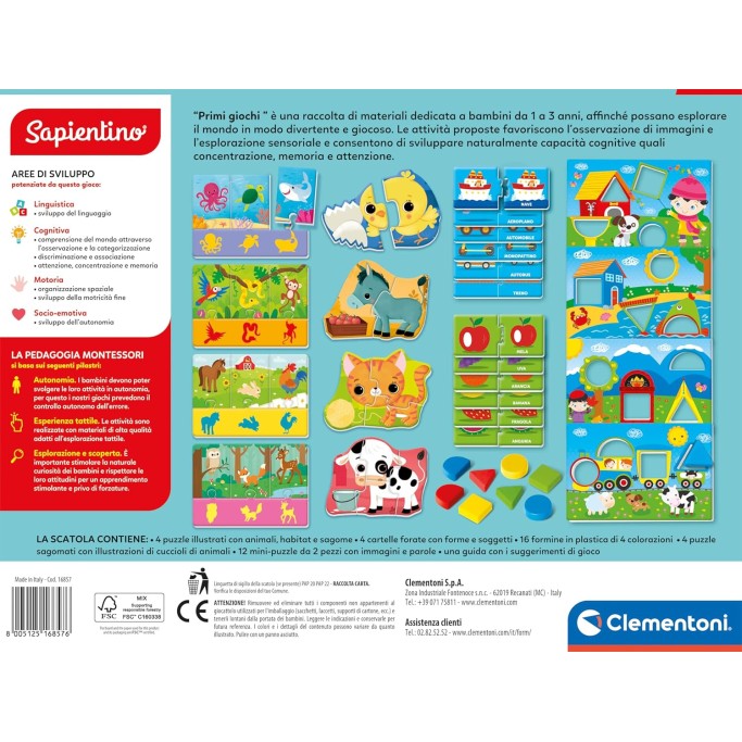 Clementoni Sapientino Montessori, Primi Giochi