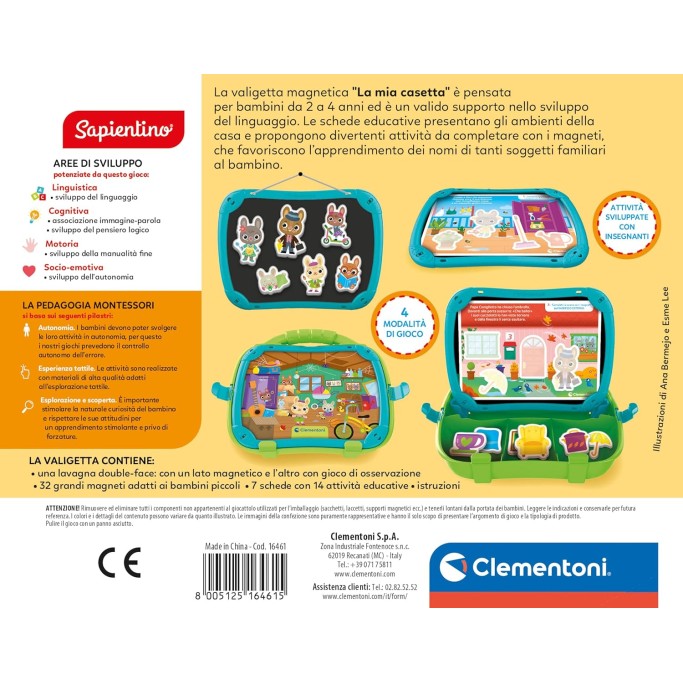 Clementoni Sapientino Montessori, Valigetta Magnetica La Mia Casetta