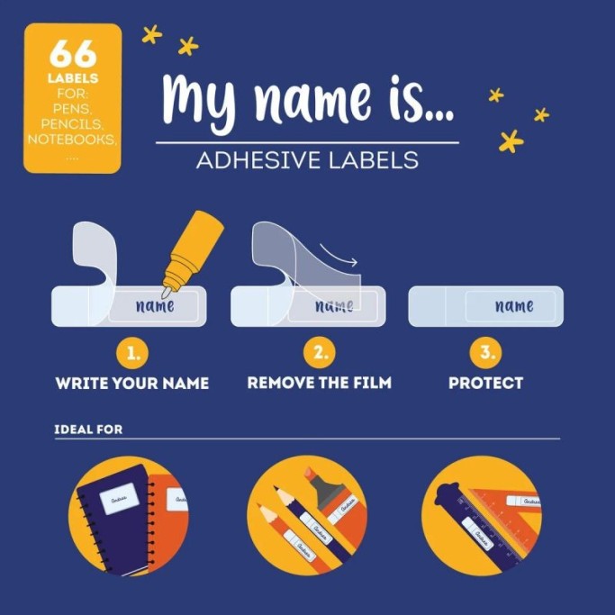 Legami, Etichette Adesive con Pellicola Protettiva - My Name Is... - Space