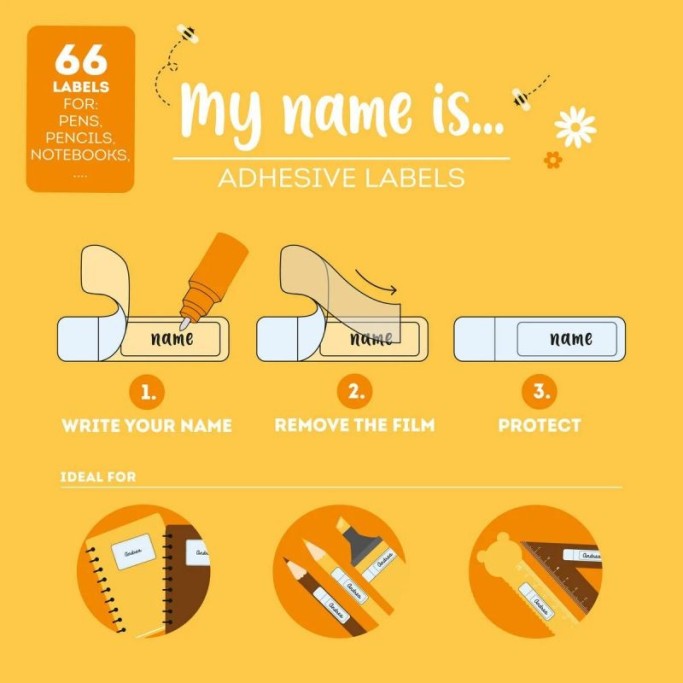 Legami, Etichette Adesive con Pellicola Protettiva - My Name Is... - Teddy Bear