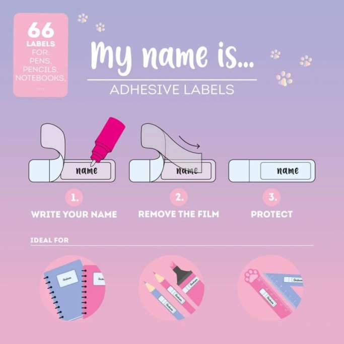 Legami, Legami Etichette Adesive con Pellicola Protettiva - My Name Is... - Kitty