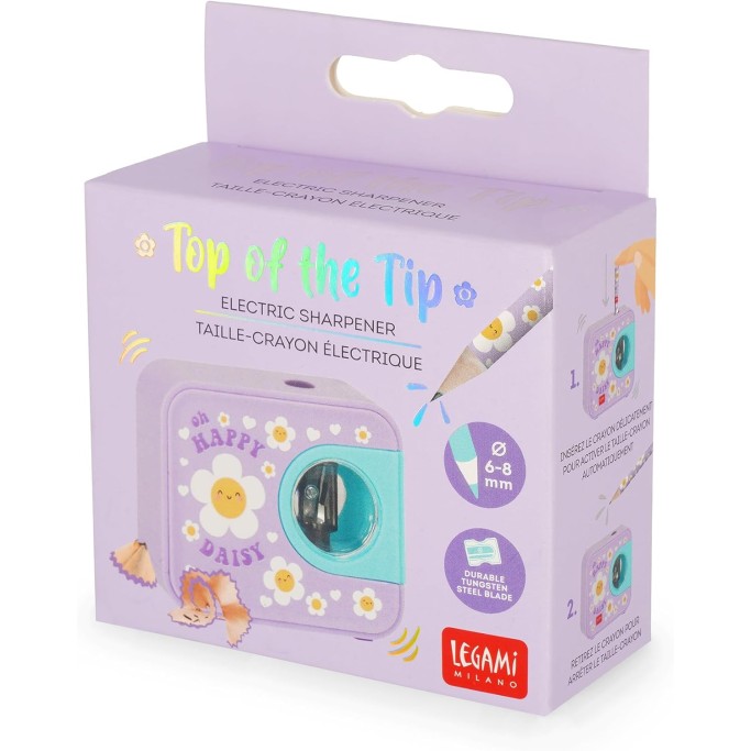 Legami, Temperino Elettrico Top of the Tip, Tema Daisy
