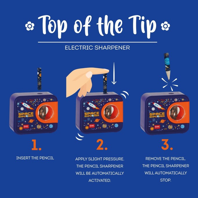 Legami, Temperino Elettrico Top of the Tip, Tema Space