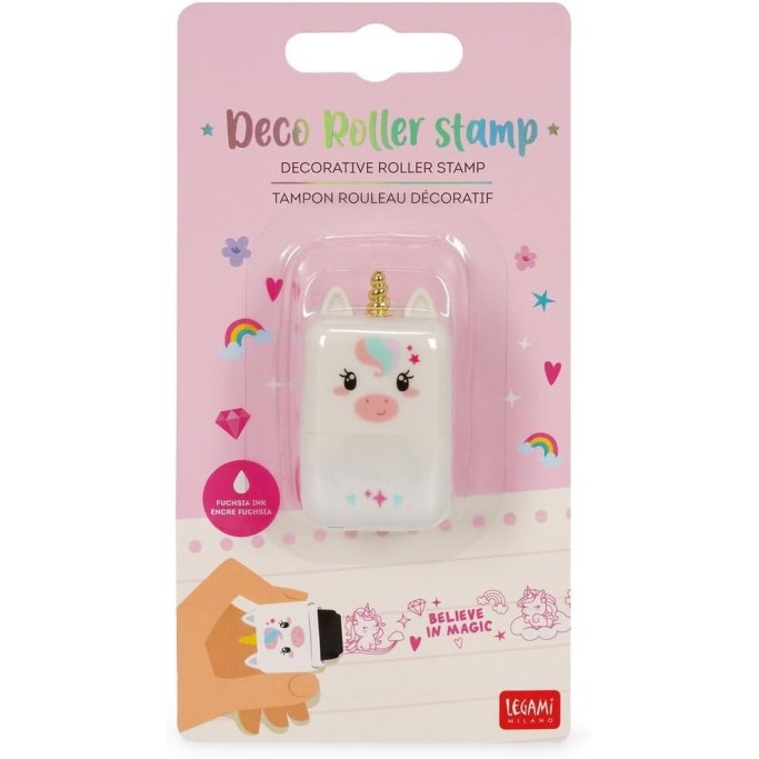 Legami, Timbro Decorativo a Rullo, tema Unicorno