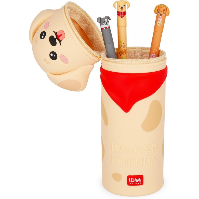 Legami, Kawaii Astuccio Scuola 2 in 1 in Morbido Silicone, Fur-ever Friends