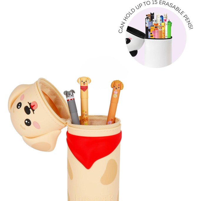 Legami, Kawaii Astuccio Scuola 2 in 1 in Morbido Silicone, Fur-ever Friends
