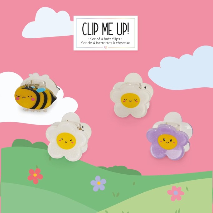 Legami, Set di 4 Mini Mollette per Capelli Clip Me Up!, Tema Bee,