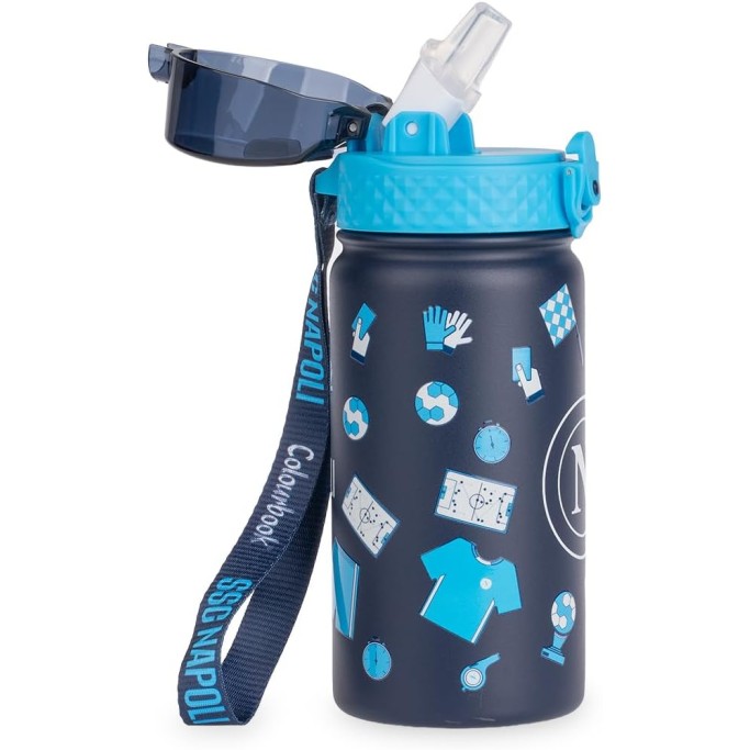 Colourbook, Borraccia Termica Bambini 400 Ml Napoli Ufficiale
