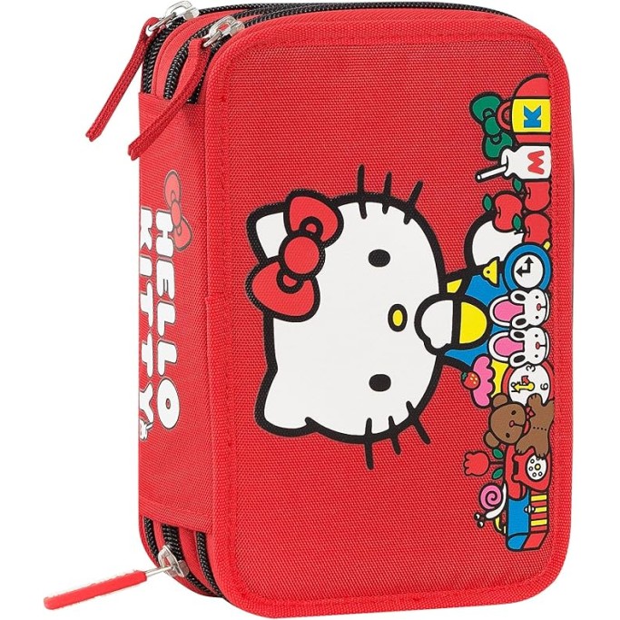 HELLO KITTY , Astuccio 3 zip Scuola Ufficiale Hello Kitty