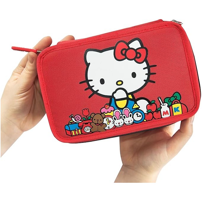 HELLO KITTY , Astuccio 3 zip Scuola Ufficiale Hello Kitty