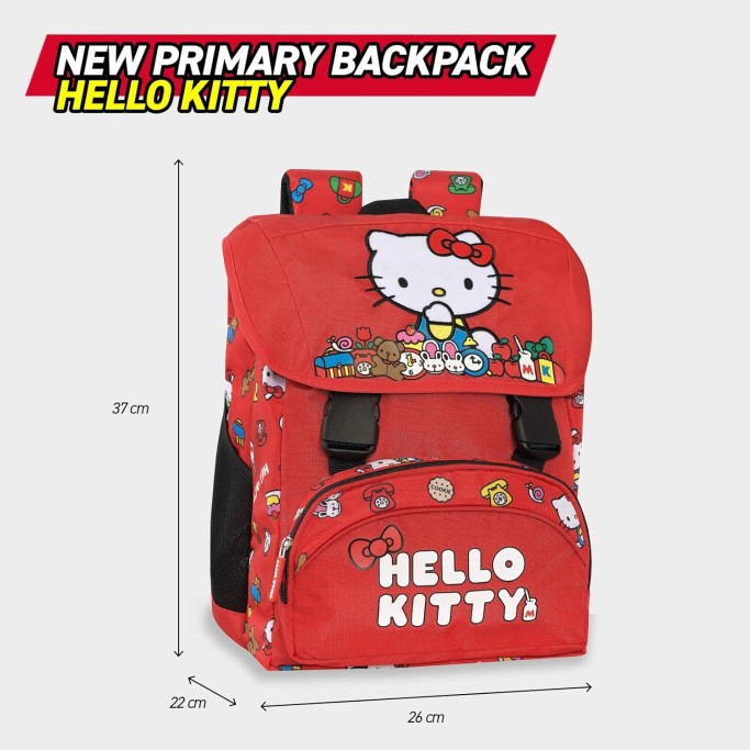 HELLO KITTY, Zaino Scuola Elementare Ufficiale Hello Kitty