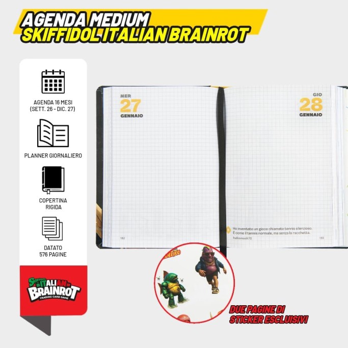 Diario Scuola 2026-2027, SKIFIDOL ITALIAN BRAINROT