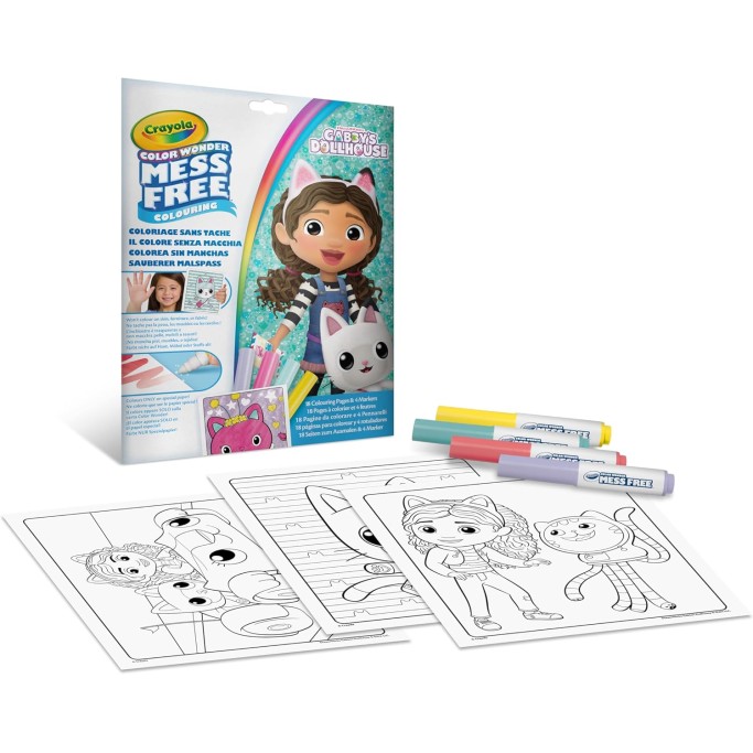 CRAYOLA Color Wonder, Set da Colorare Toy con 4 Pennarelli Senza Macchia