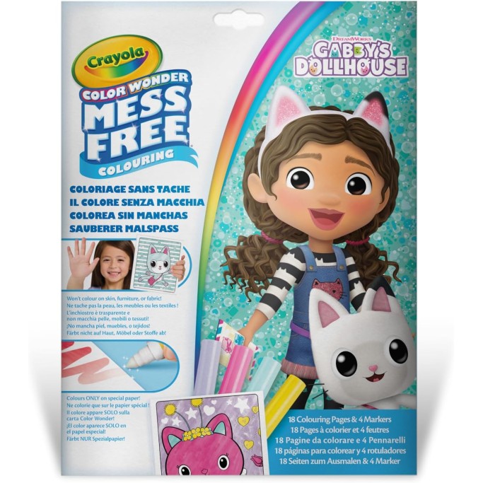 CRAYOLA Color Wonder, Set da Colorare Toy con 4 Pennarelli Senza Macchia