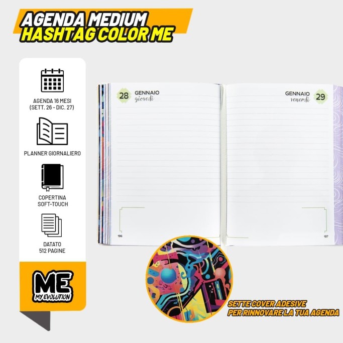 ME MY EVOLUTION, Diario - Agenda 2027 Giornaliera 16 Mesi, formato 12x16,5 cm