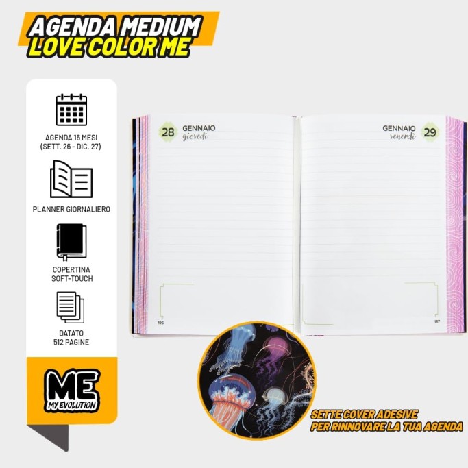 ME MY EVOLUTION, Diario - Agenda 2027 Giornaliera 16 Mesi, formato 12x16,5 cm
