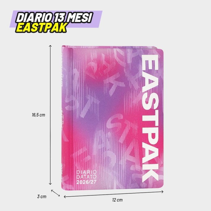 EASTPAK, Diario Scuola 2026-2027, Diario Datato 13 Mesi