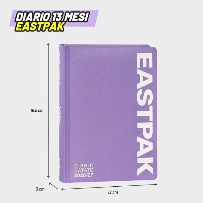 EASTPAK, Diario Scuola 2026-2027, Diario Datato 13 Mesi