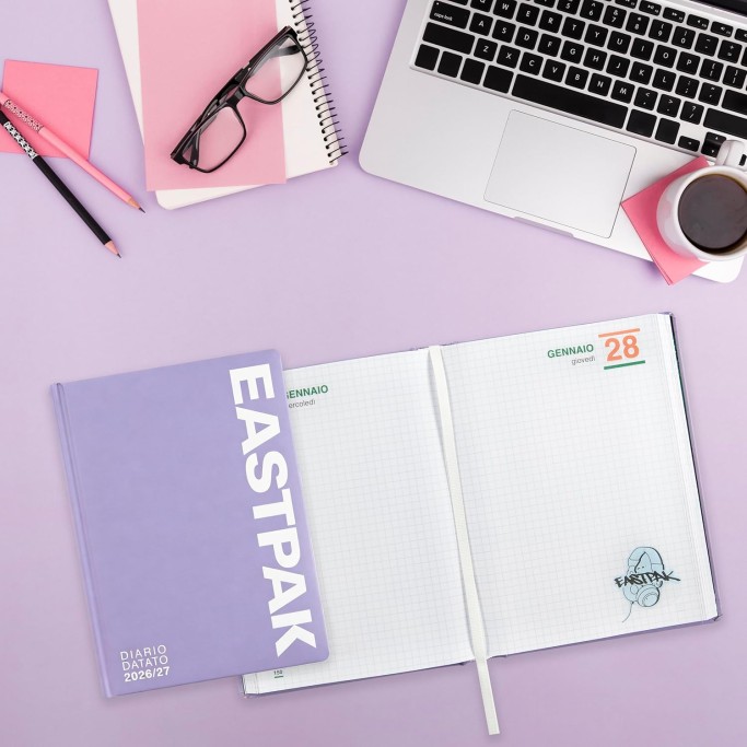 EASTPAK, Diario Scuola 2026-2027, Diario Datato 13 Mesi