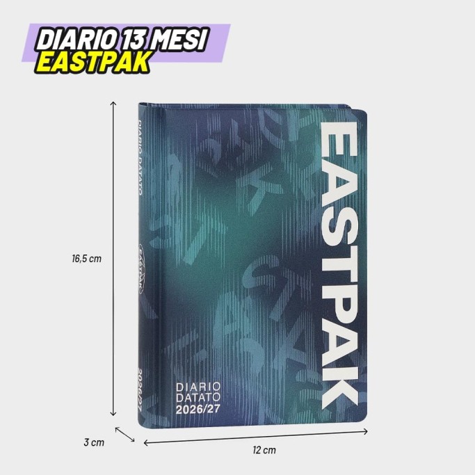 EASTPAK, Diario Scuola 2026-2027, Diario Datato 13 Mesi