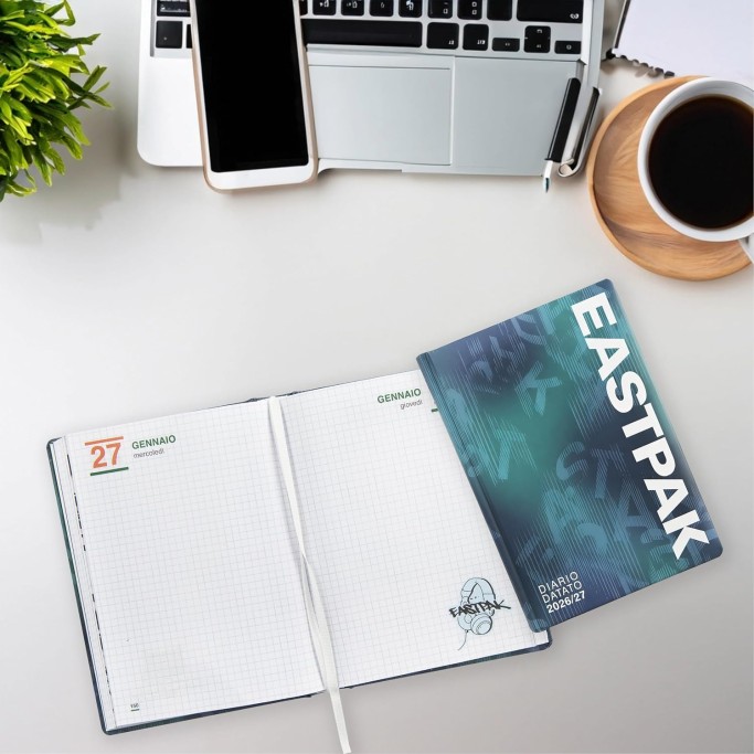 EASTPAK, Diario Scuola 2026-2027, Diario Datato 13 Mesi