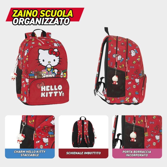HELLO KITTY, Zaino Scuola Ufficiale Hello Kitty