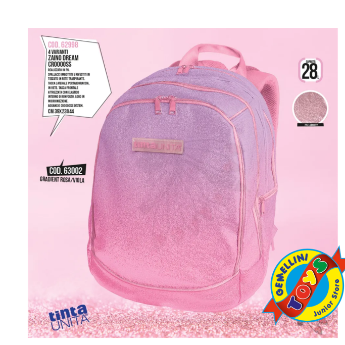 Tinta Unita, Zaino Dream Cross System Gradient Rosa/Viola