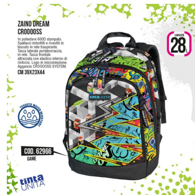 Tinta Unita, ZAINO DREAM CROSS SISTEM YOUNG GAME