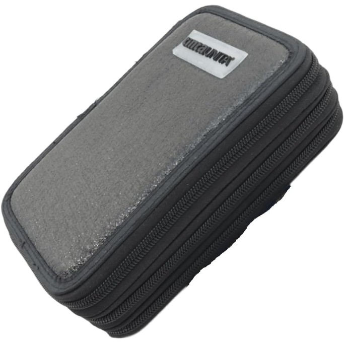 Tinta Unita, Astuccio Scuola Nero Glitter Completo con Colori