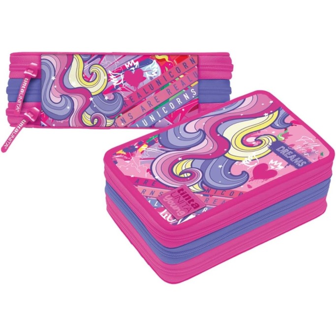 Tinta Unita, Astuccio 3 Zip Unicorno Young