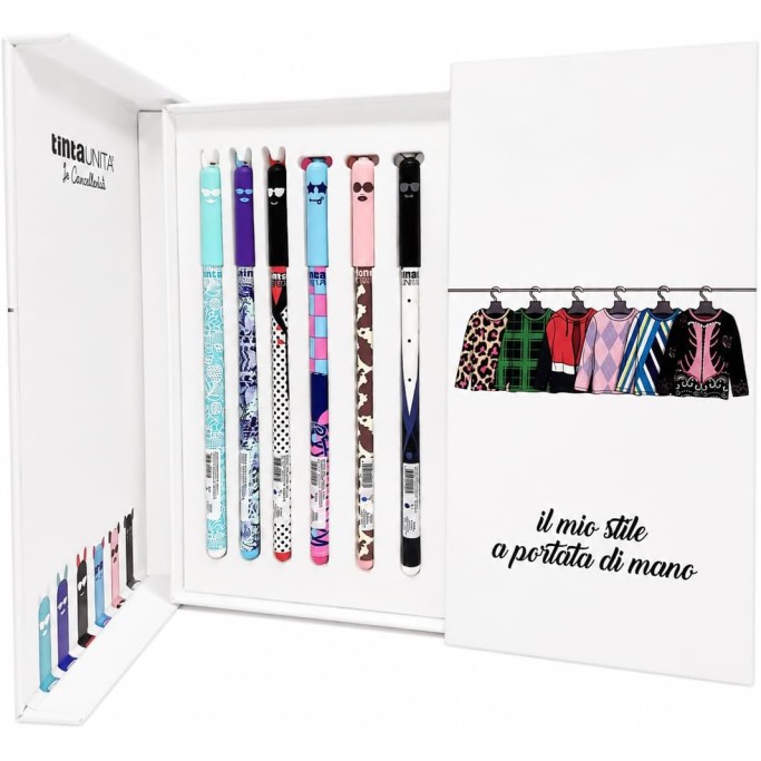 Tinta Unita Fashion Pen Penne Cancellabili Set da 12 in Magnetic