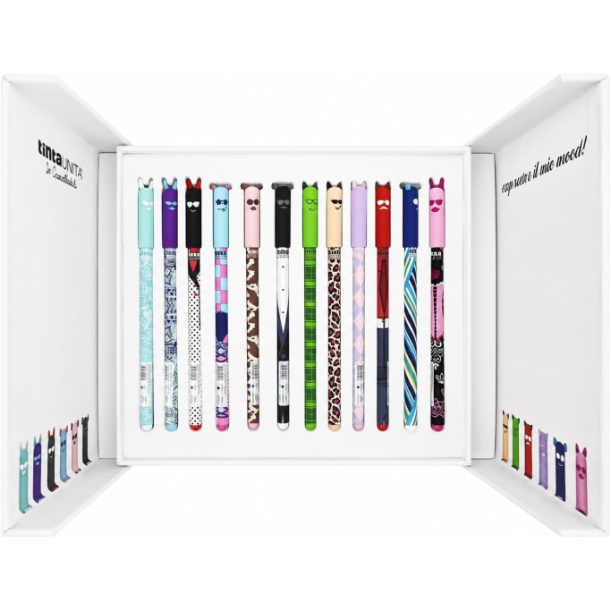 Tinta Unita Fashion Pen Penne Cancellabili Set da 12 in Magnetic