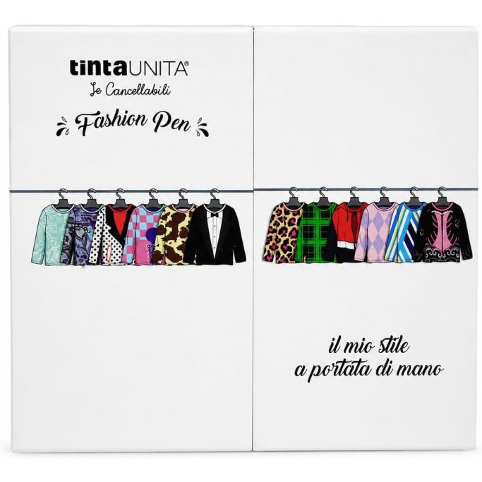 Tinta Unita Fashion Pen Penne Cancellabili Set da 12 in Magnetic