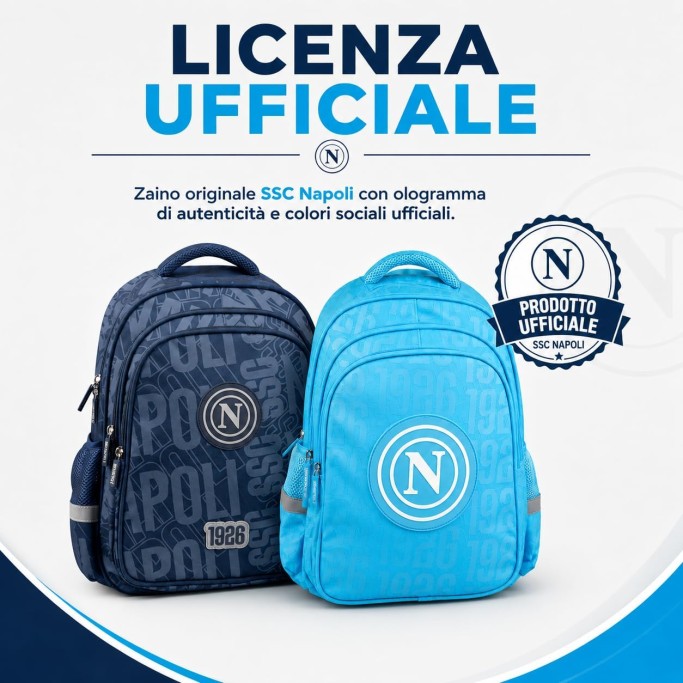 Colourbook Zaino Scuola Napoli Pallone Omaggio