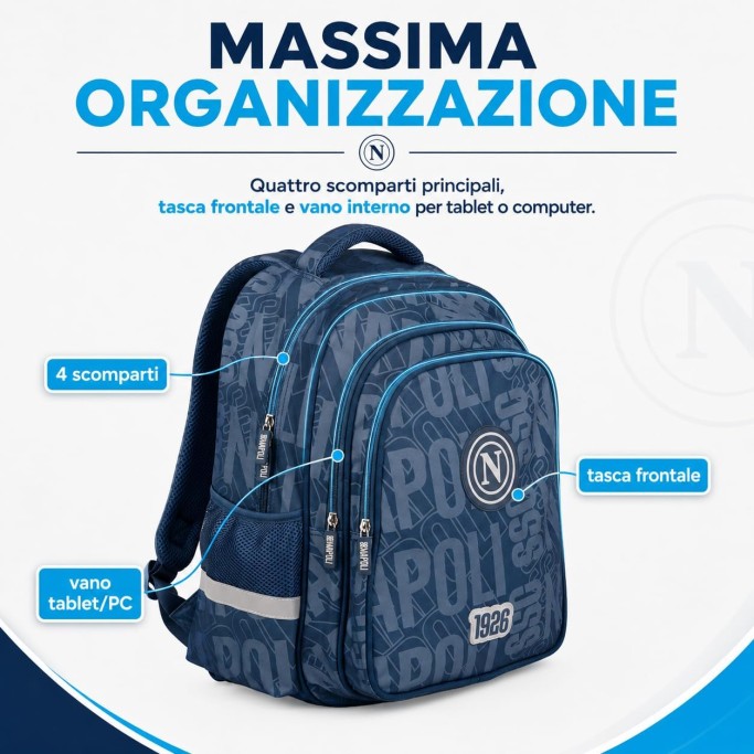 Colourbook Zaino Scuola Napoli Pallone Omaggio